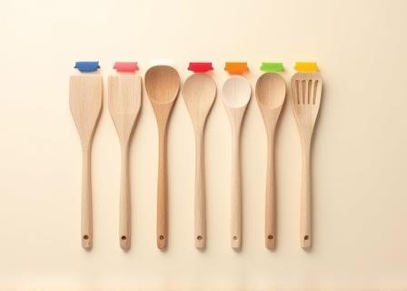 Set of specialty kitchen utensils arranged neatly